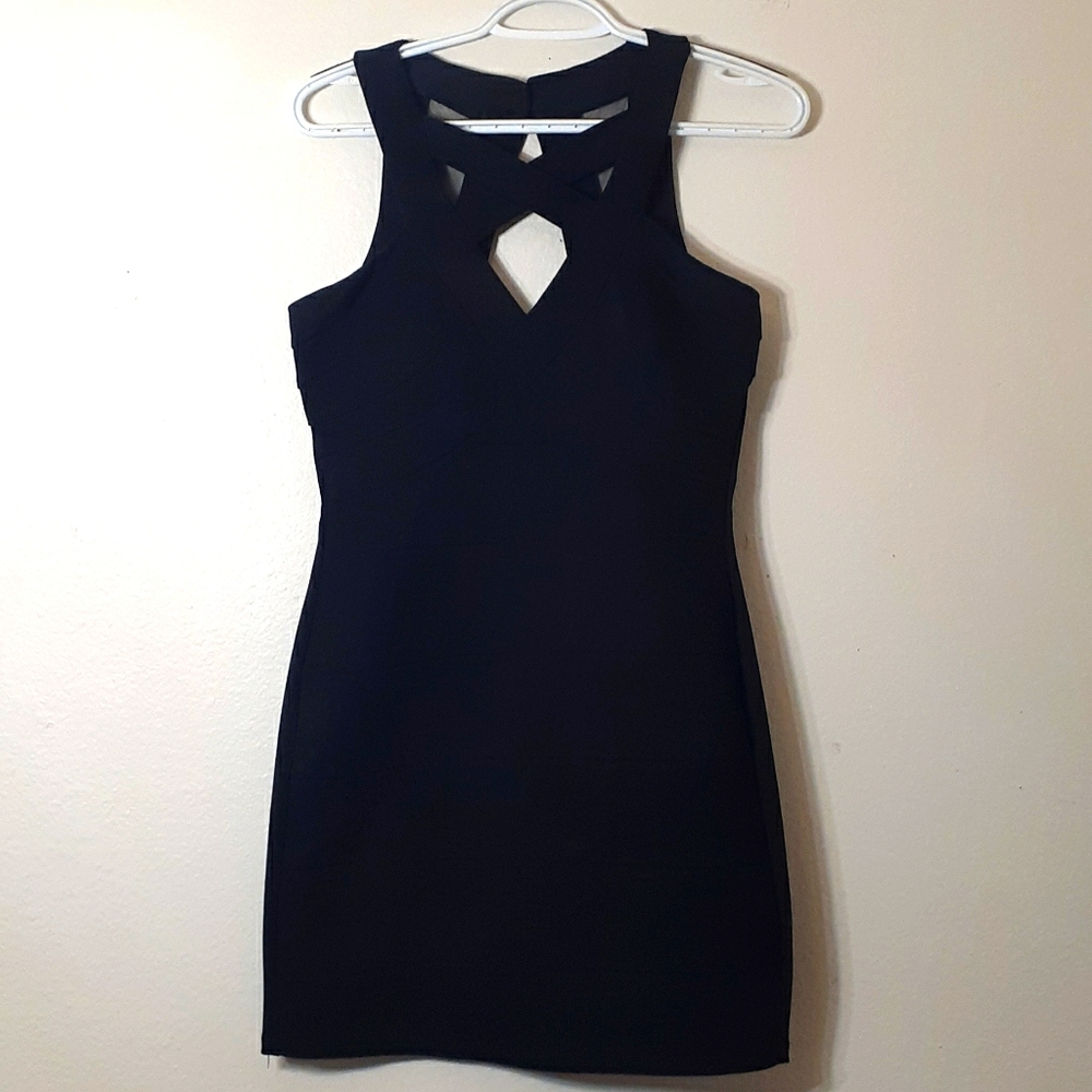 Black Cross Chest Dress